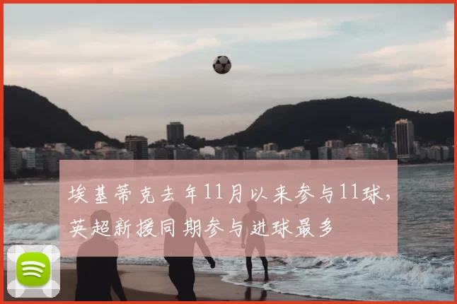 埃基蒂克去年11月以来参与11球,英超新援同期参与进球最多